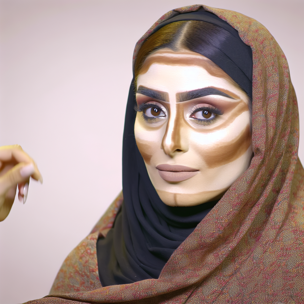 یک زن با کانتورینگ صورت اصفهان.