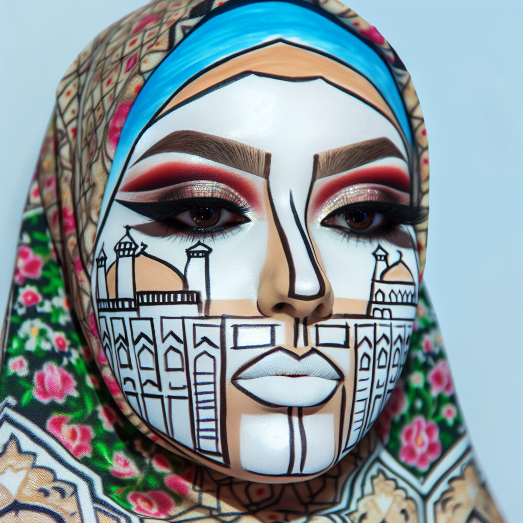 آرایش کانتور صورت، هنری زیبا، اصفهان.