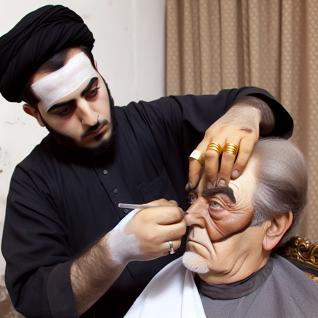 آرایشگر اصفهانی، مهارت کانتورینگ صورت نمایش می‌دهد.