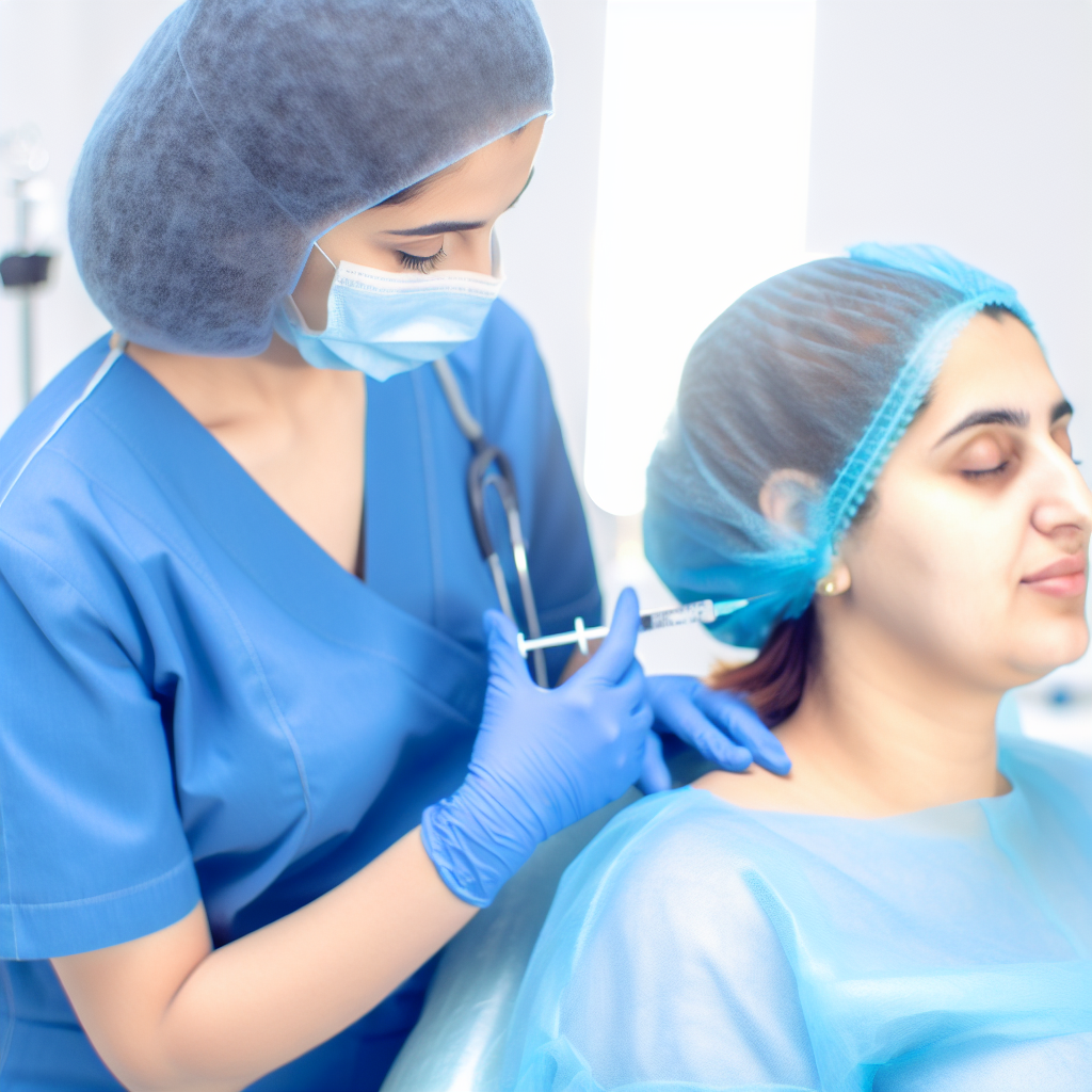 دکتر میرنصیری در حال تزریق بوتاکس