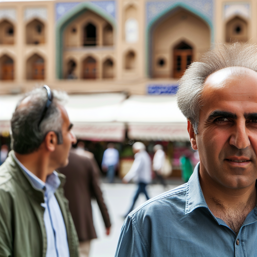 مرد با موهای ریزشی در اصفهان.