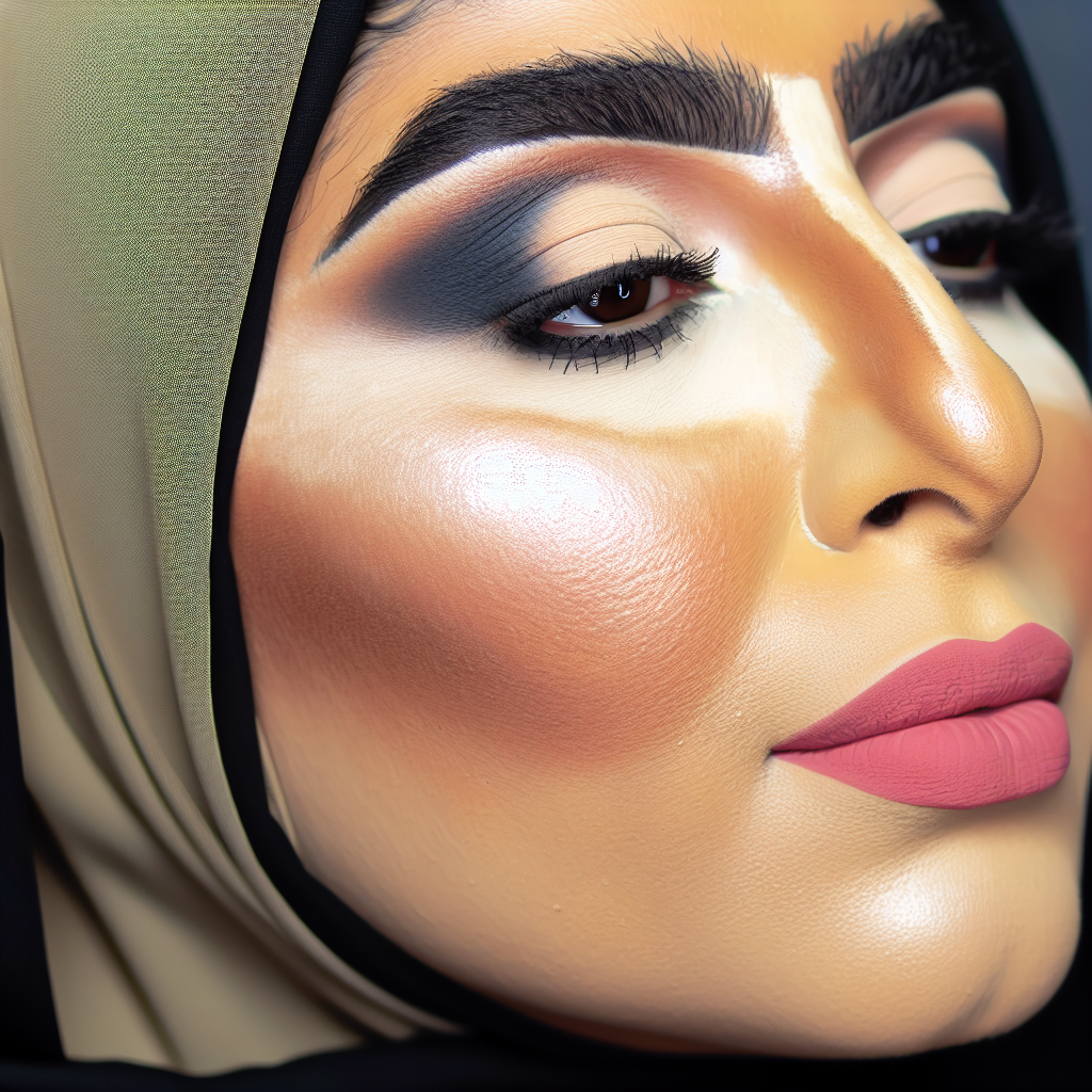 چهره با کانتورینگ و آرایش
