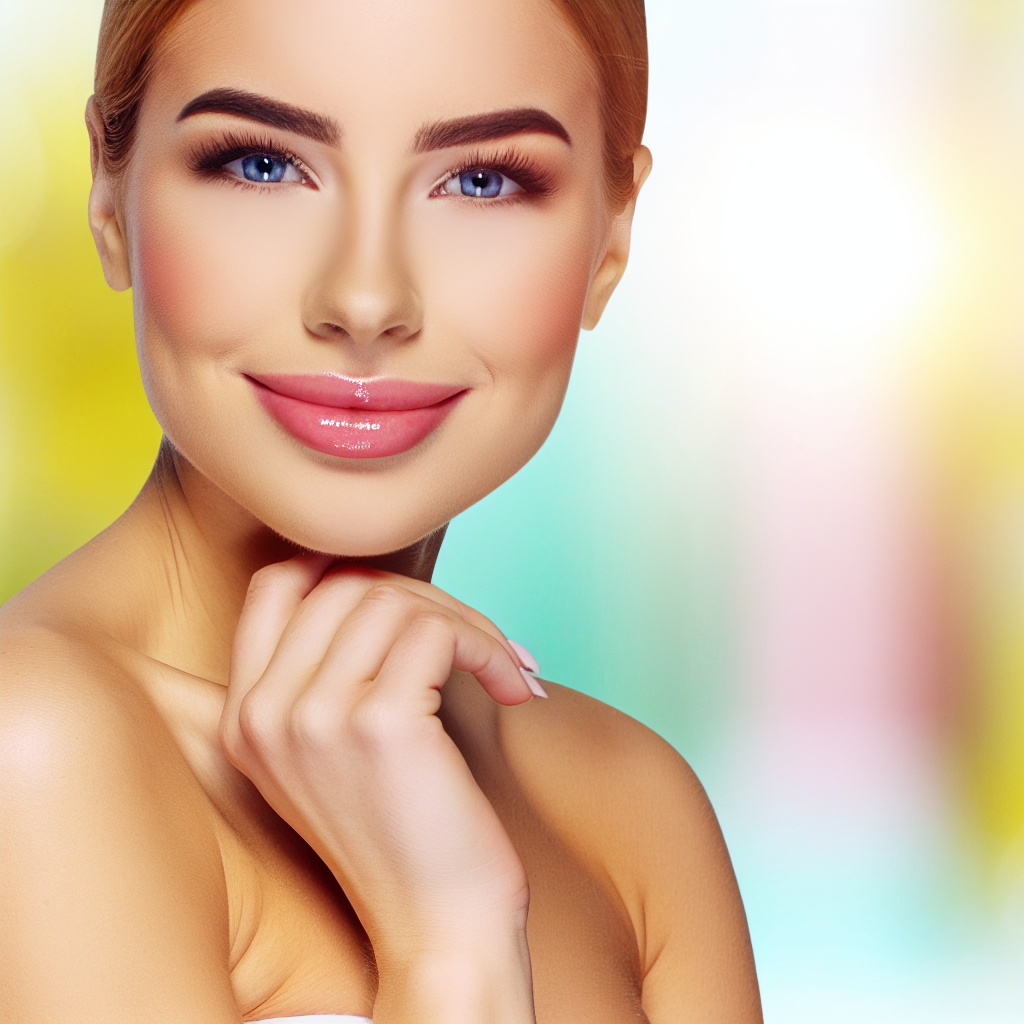 یک زن جوان با پوستی جوان و شاداب پس از تزریق بوتاکس.