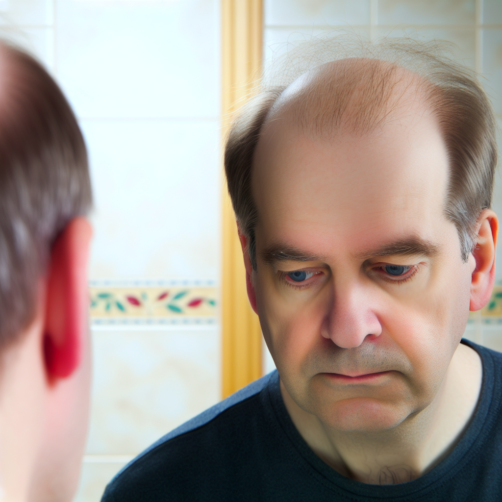 شخص با موهای ضعیف و ریزشی